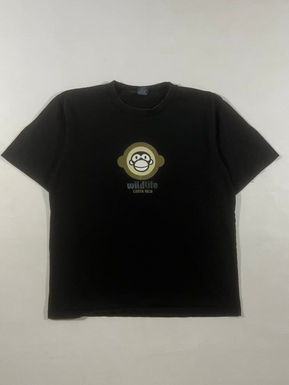Vintage Y2K Wildlife Costa Rica Monkey Graphic Souvenir Tee Black L